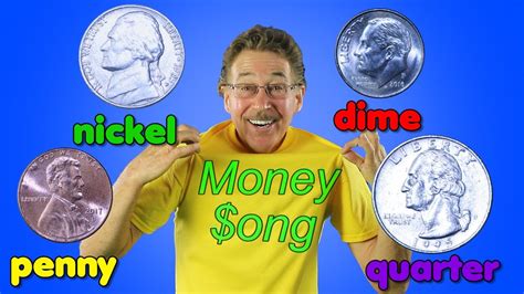 penny nickel dime, quarter tongue twister|Counting Coins Song for Kids .